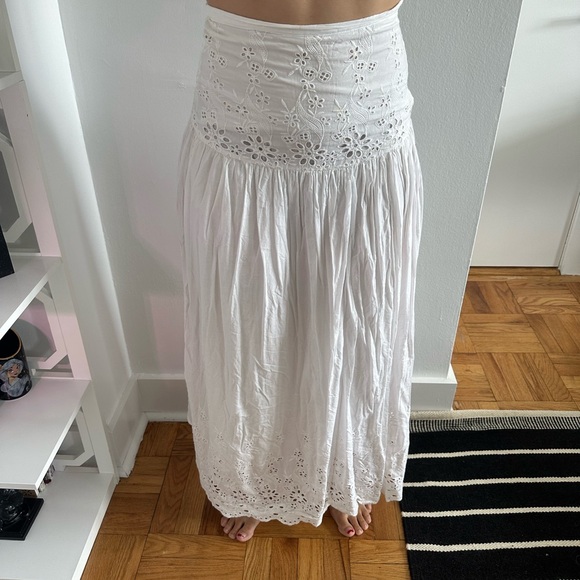 Spell & The Gypsy Bambi Cotton High Waisted Bohemian Lace Maxi Skirt - Picture 2 of 6